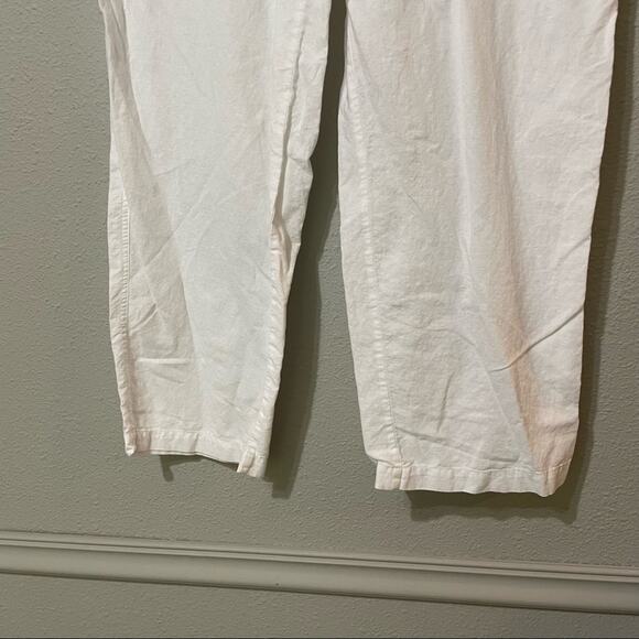 Liz Claiborne White Linen Blend Wide Leg Casual Pull On Pants Womens XXL Beachy - Picture 3 of 8